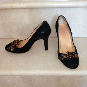 Cole Haan Black Beaded Pumps, Size 8